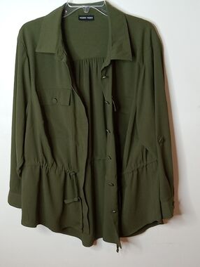 Modern Women Women's XL Olive Utility Drawstring Jacket SHACKET